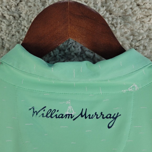 William Murray Golf Polo Shirt Men's Large Green Sailboat Geometric Performance - Picture 9 of 11